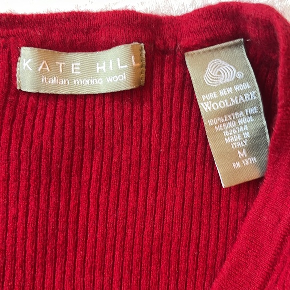 KATE HILL ITALIAN MERINO WOOL CARDIGAN - Picture 2 of 5